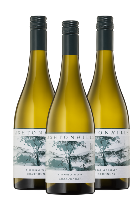 A triple pack of Piccadilly Chardonnay bottles